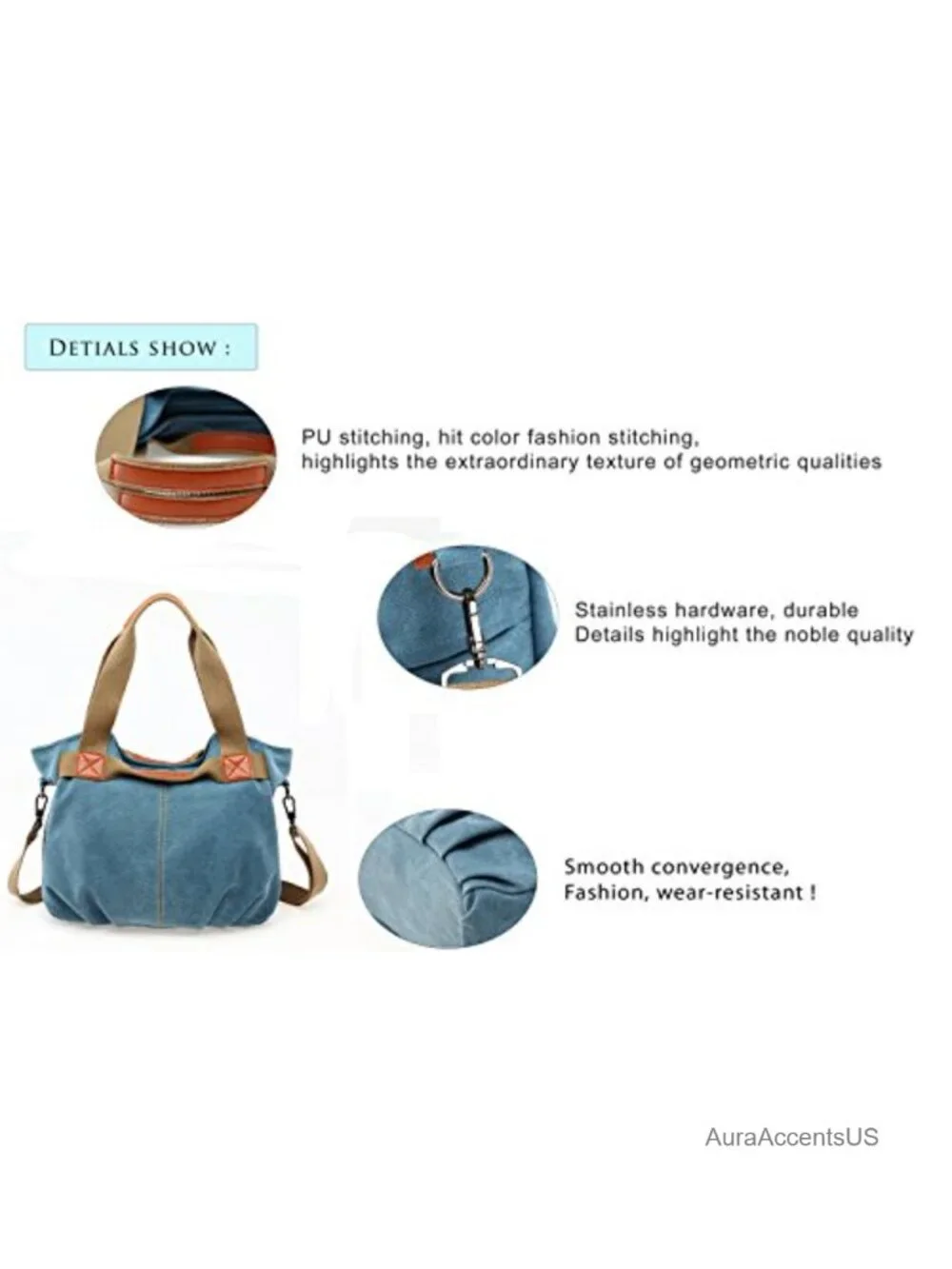 Vintage Canvas Hobo Shoulder Bag Women Ladies Daily Purse Tote Shopper Handbag